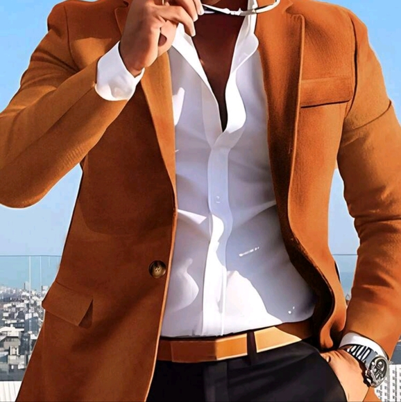 Other - Men's Notched Lapel Fake Pocket Blazers